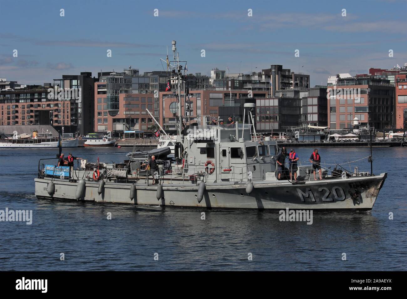 Swedish Navy`s traditional Minesweeper M 20  at Oslo Akershus Stock Photo